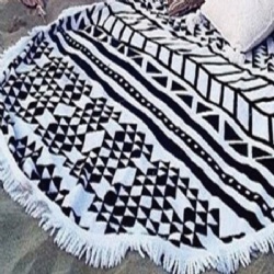 Printed Microfiber Round Beach Towel